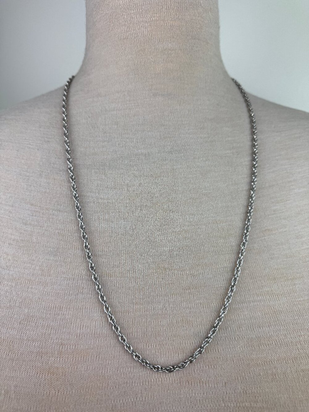 Sterling Silver Thick Twisted Rope Chain Necklace 29"